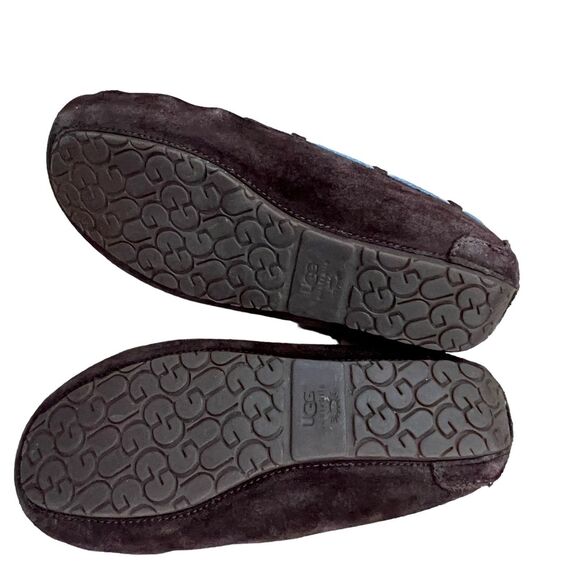 UGG Dakota Brown Suede Shearling Lined Moccasin Slippers Womens 5 - Picture 8 of 12